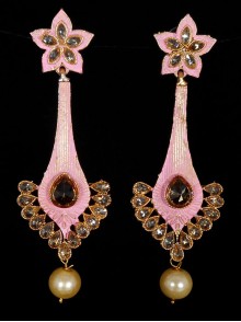 Reverse Ad Earrings With Meenakari Work